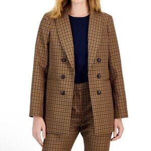 Tahari ASL Women's Trendy Houndstooth Boyfriend Blazer Jacket Size 4 New